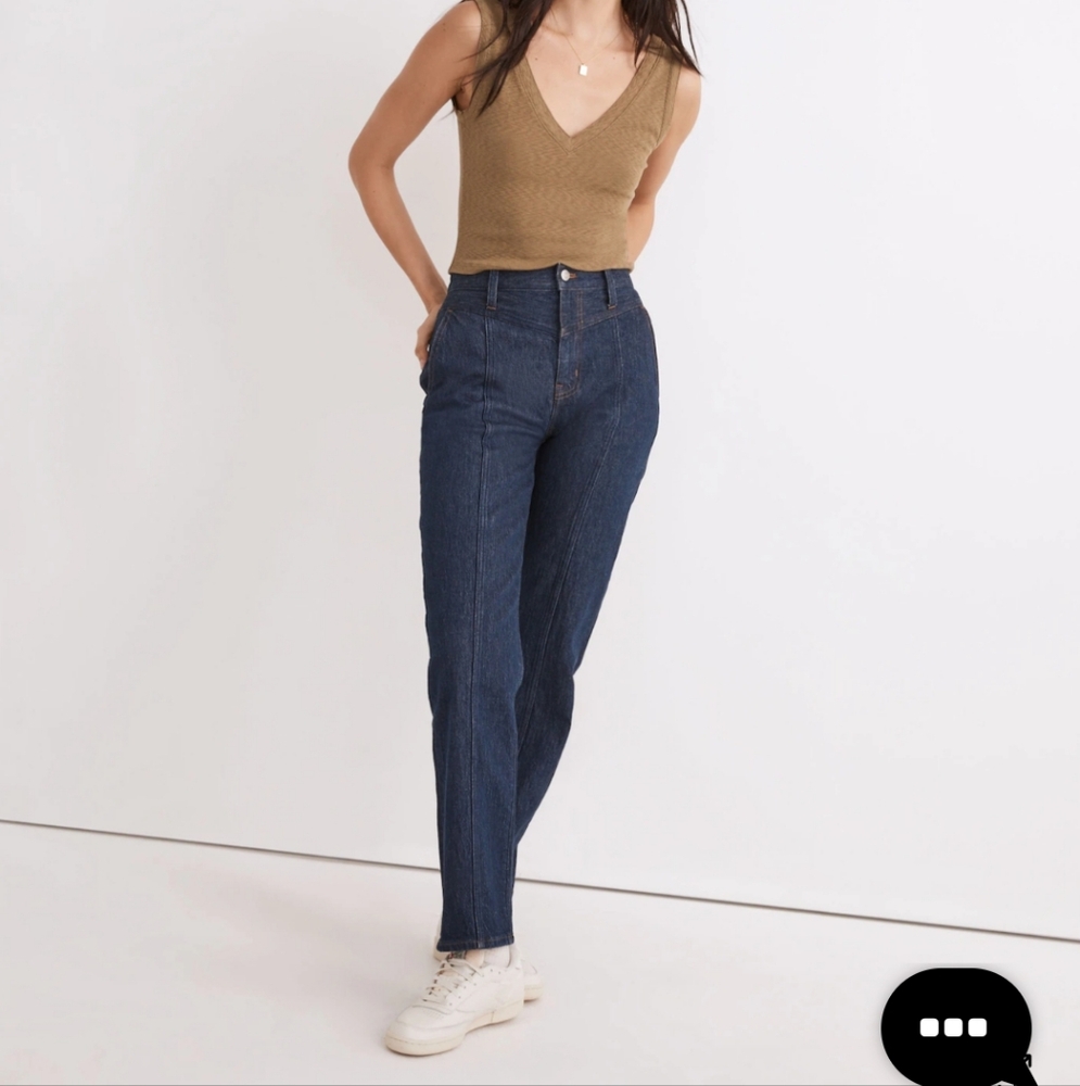 Madewell Perfect Vintage Straight Jean- Greenhaven Wash Seamed